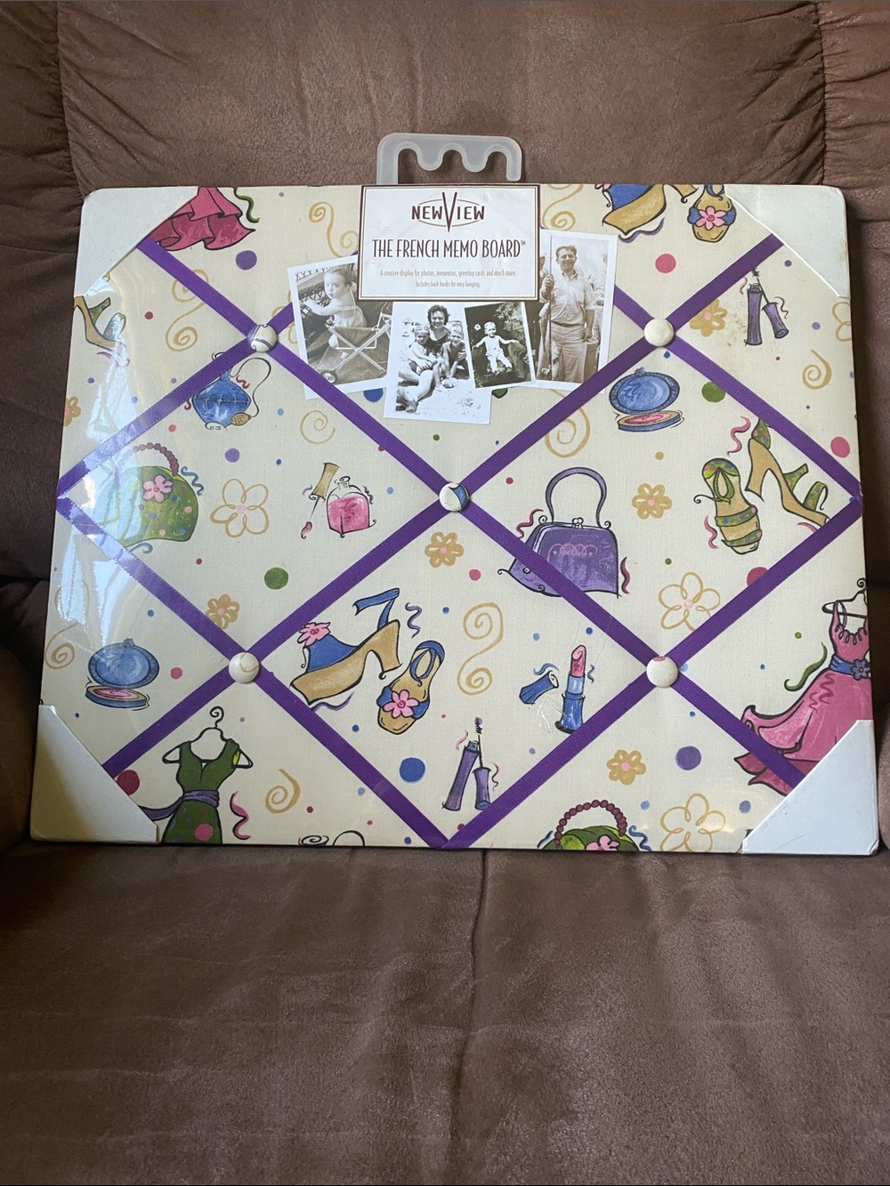 Purple Fashion Print French Memo Board